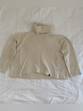EUC VARLEY Milton Ribbed Cowl Neck Sweatshirt - Cream/Ivory